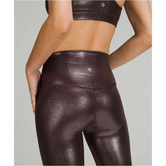 Lululemon Align High-Rise 25" Shine Radiate Foil Print French Press Leggings 14 - Picture 2 of 10